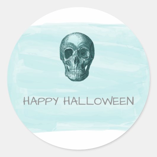Aqua Waterverf Huid Halloween Stickers (Voorkant)