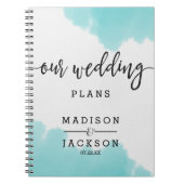 Aqua Waterverf Penseel Slagen Bindende Planner Notitieboek (Voorkant)