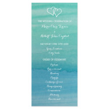 Aqua waterverf strand huwelijksceremonie programma