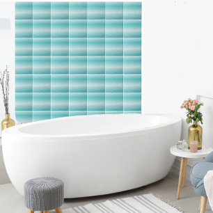 Aqua Wave Gradiënt Modern Oceaangebied Patroon Tegeltje