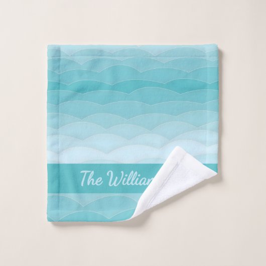 Aqua Wave Gradient | Modern Ocean Pattern (Gant de toilette)