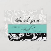 Aqua Wedding Hartelijk dank Bedankkaart (Voorkant / Achterkant)