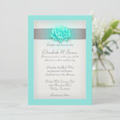 Aqua Wedding Invitations Kaart (Staand voorkant)