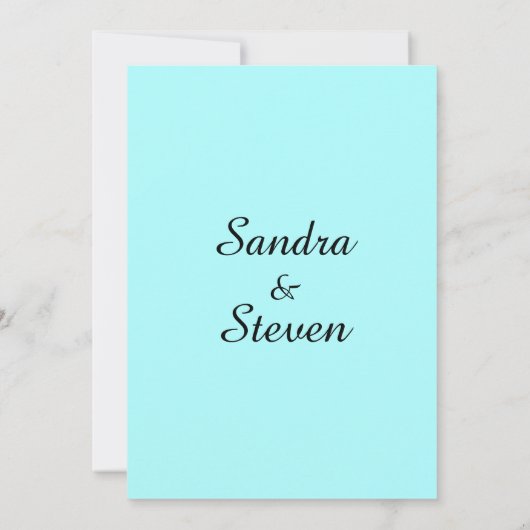 Aqua Wedding Uitnodiging (Achterkant)