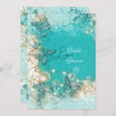 Aqua White bruiloft verloving verjaart Kaart (Voorkant / Achterkant)