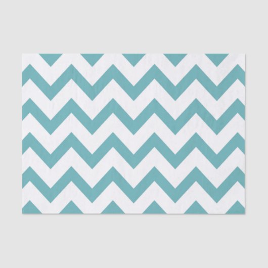 Aqua White Chevron Tissuepapier (Voorkant)