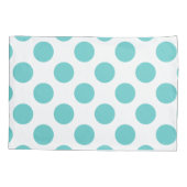Aqua White Cute Polka Dots Kussensloop (Achterkant)