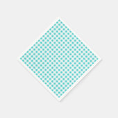 Aqua White Gingham Pattern Servetten (Hoek)