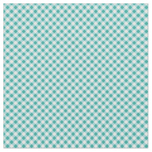 Aqua White Gingham Stof