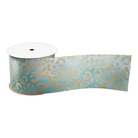 Aqua White Gold Leopard Print Lint (Spoel)