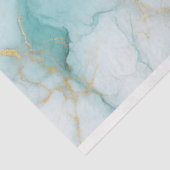Aqua White Gold Marble Decoupage Tissuepapier (Detail)
