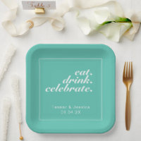 Aqua & White Modern minimalist Wedding