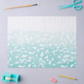 Aqua White Ombre Dierenprint Tissuepapier (Craft)