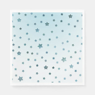 Aqua White Ombre Sterren Servet