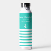Aqua White Personalized Destination Wedding Favor Waterfles (Links)