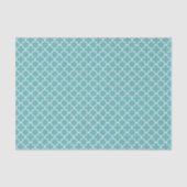 Aqua White Quatrefoil Tissuepapier (Voorkant)