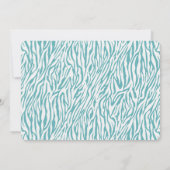 Aqua White Zebra Print baby shower Kaart (Achterkant)