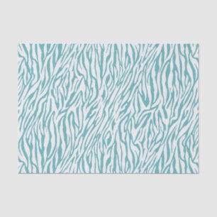 Aqua White Zebra Print Tissuepapier