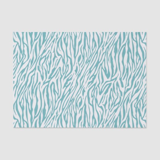 Aqua White Zebra Print Tissuepapier (Voorkant)