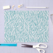 Aqua White Zebra Print Tissuepapier (Craft)