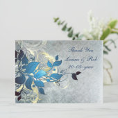 aqua winter bruiloft Hartelijk dank Kaart (Staand voorkant)