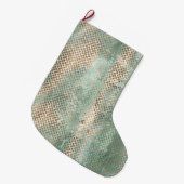 Aqua Wit Goud Snake Print Grote Kerstsok (Voorkant (Hangend))