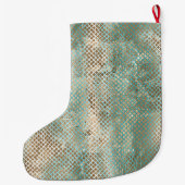 Aqua Wit Goud Snake Print Grote Kerstsok (Achterkant)