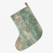 Aqua Wit Goud Snake Print Grote Kerstsok (Achterkant (Hangend))
