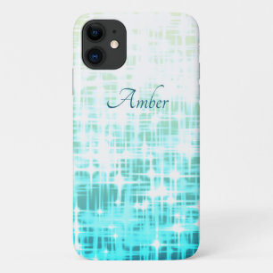 Aqua Witte Gradiënt Glow Sparkles Persoonlijk iPhone 11 Hoesje