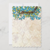Aqua Yellow Cherry Blossom Tea Stain Invitations (Dos)
