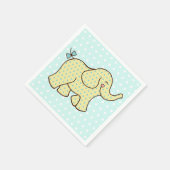 Aqua Yellow Elephant Napkins Servetten (Hoek)