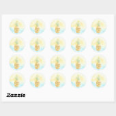 Aqua Yellow Pineapple Gold Dream Ronde Sticker (Vel)
