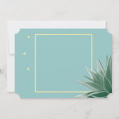 Aqua Yellow Succulent Typography Wedding Kaart (Achterkant)