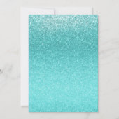 Aqua Zee Blue Glitter Sparkle Party Invitations Kaart (Achterkant)