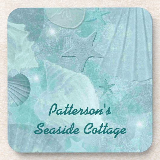 Aqua Zee Shell Custom Onderzetters (Voorkant)