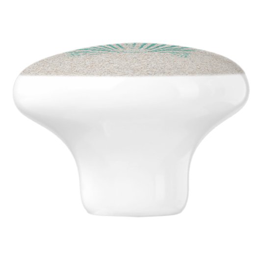 Aqua Zee Shell met Zand Textuur Keramische Knop (Zijkant)