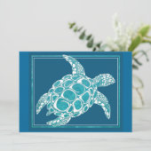 Aqua Zee Turtle Kaart (Staand voorkant)