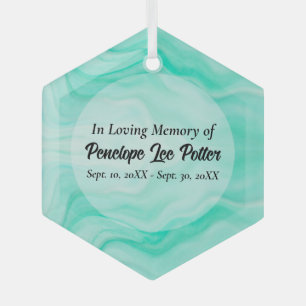 Aqua Zee Waves Memorial Keepslag Suncatcher Glas Ornament