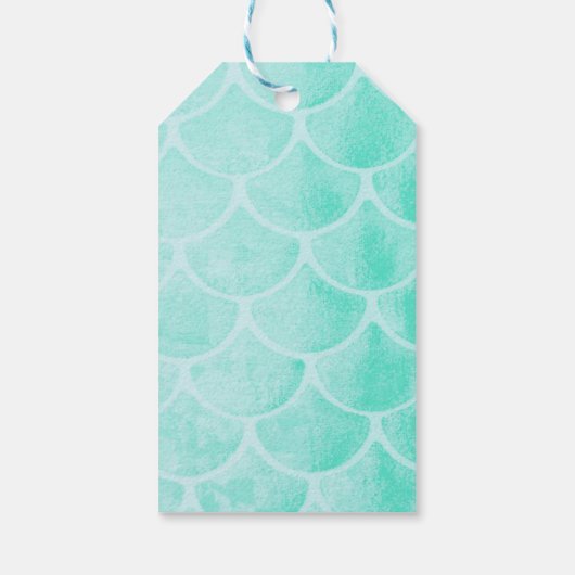 Aqua Zeemeermin Schalen | Aangepaste tekst Cadeaulabel (Achterkant)