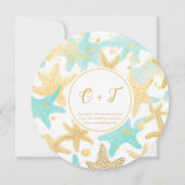 Aqua Zeester Zeevaart Strand Bruiloft Save the Dat Date (Achterkant)