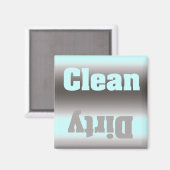 Aqua Zilver Vuile Schone Magneet (Voorkant / Achterkant)