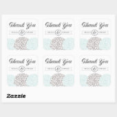  Aqua Zinnia-bloemen Dank u Stickers (Vel)