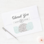 Aqua Zinnia-bloemen Dank u Stickers (Envelop)