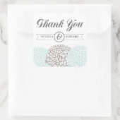  Aqua Zinnia-bloemen Dank u Stickers (Tas)