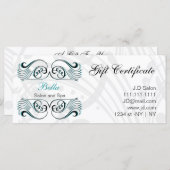 aqua-, zwart- en witte grafische cadeaubonnen (Voorkant / Achterkant)