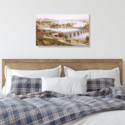 aquaduct van Georgetown Map (1865) Canvas Afdruk (Insitu (Slaapkamer))