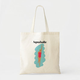 Aquaholic grappige zwembad voor haar tote bag