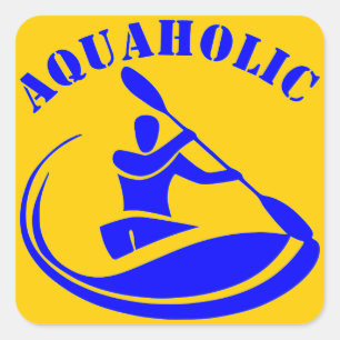 Aquaholic Kayak Guy Vierkante Sticker
