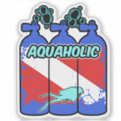 Aquaholic Scuba Diving Sticker (Devant)