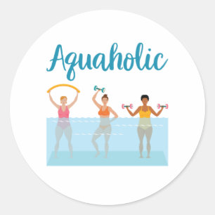 Aquaholic Water Aerobics Waterobics Vrouwen Ronde Sticker